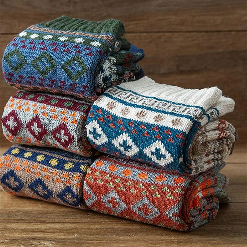 5 Pack Wool Women's - Winter Warm Socks for Women Thick Soft Cozy Knit Boots