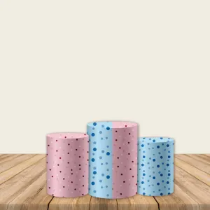 Blue and Pink Fabric Pedestal Covers