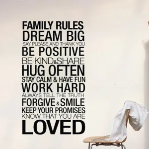 Chalkboard Wall Sticker <br> Family Rules