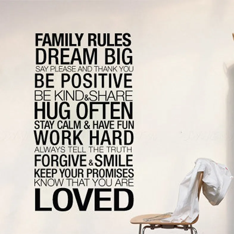 Chalkboard Wall Sticker <br> Family Rules