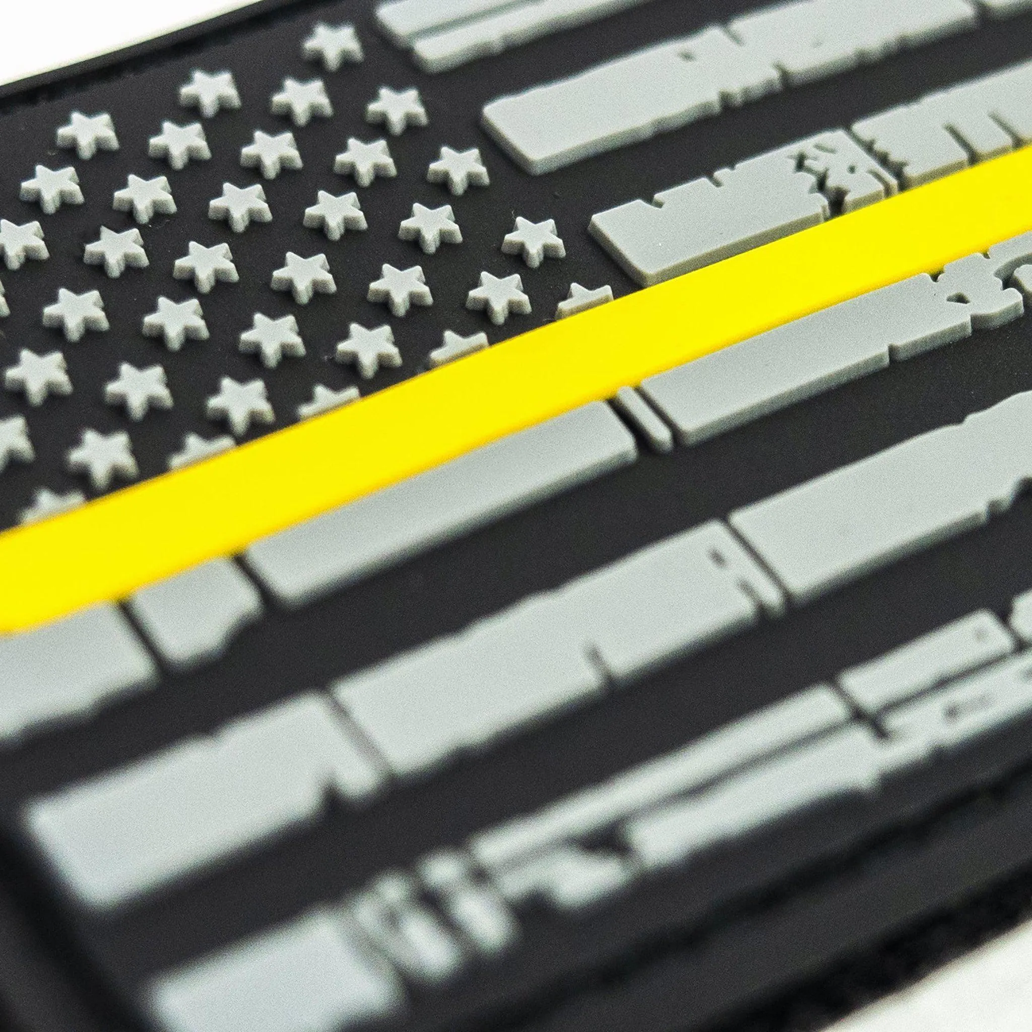 [GOLD LINE FLAG] 3x2 Inch PVC Patch [GLD/GRY]