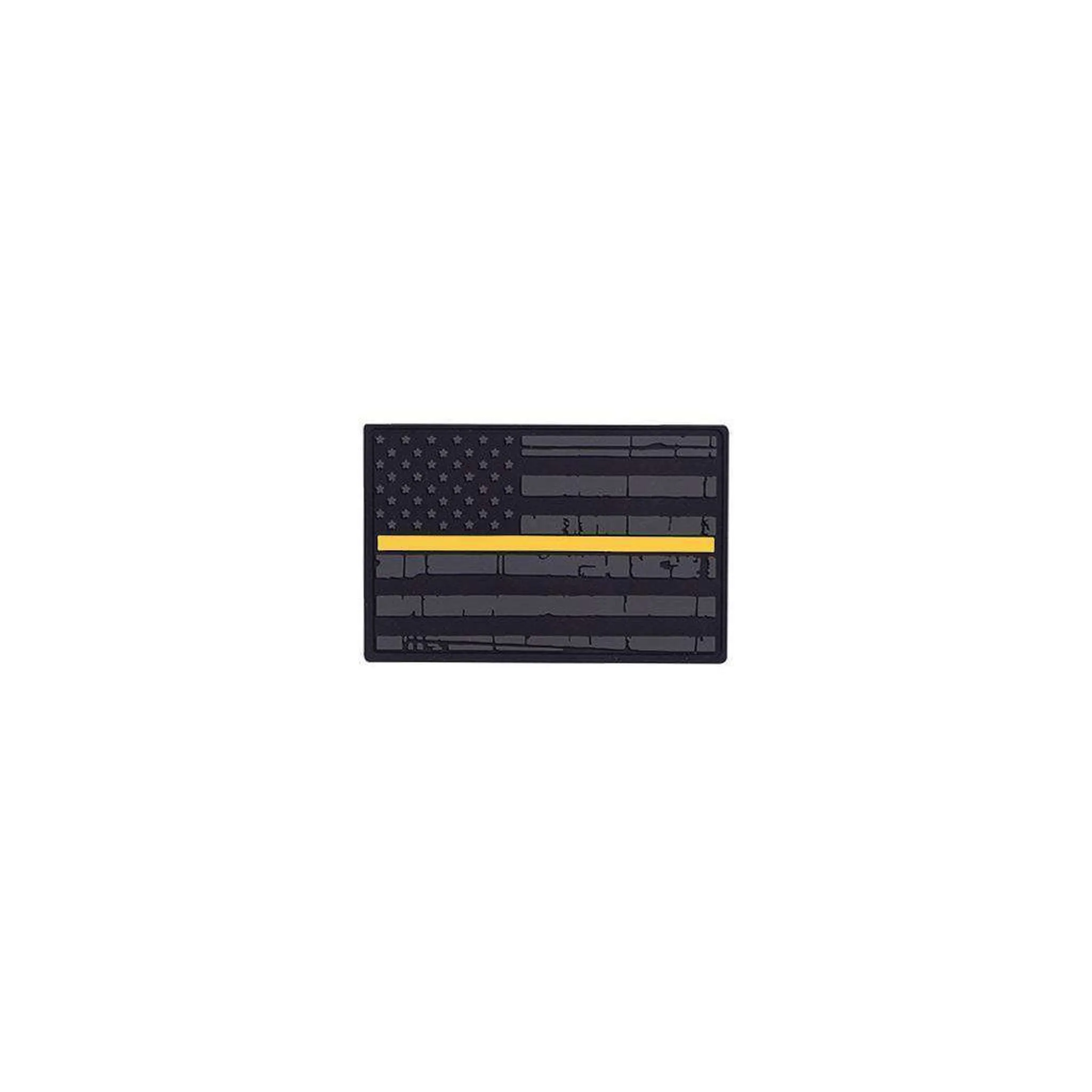 [GOLD LINE FLAG] 3x2 Inch PVC Patch [GLD/GRY]