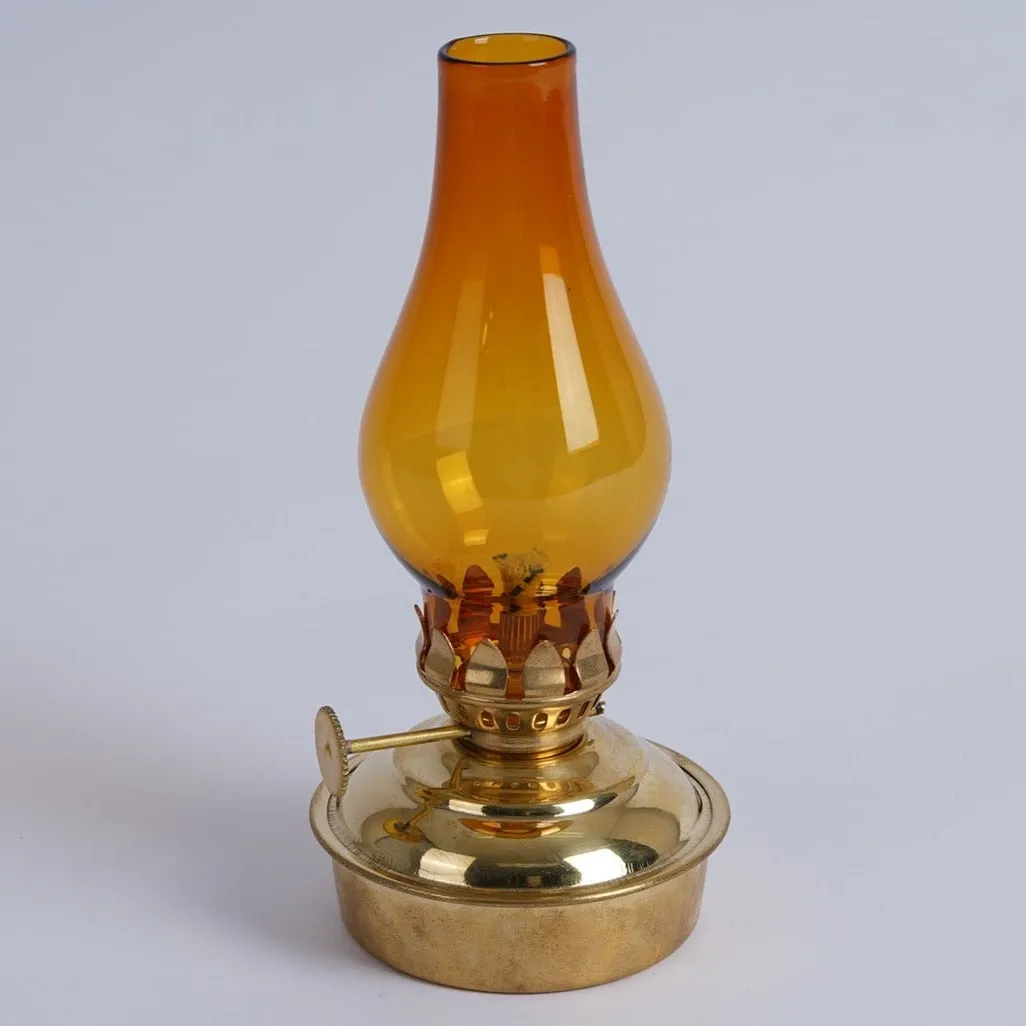 Oil Lamp Mini Amber Glass 6.5" (16.51cm)