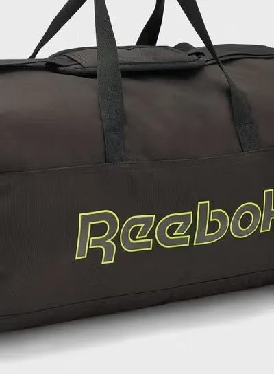 REEBOK LINEAR LOGO GRIP BLACK DUFFLE BAG