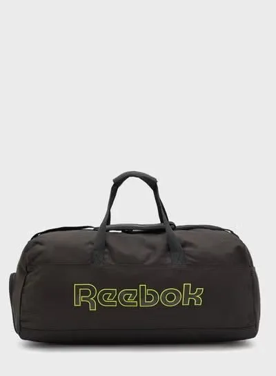 REEBOK LINEAR LOGO GRIP BLACK DUFFLE BAG