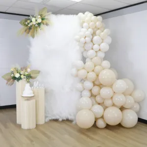 Roll Up Faux Pampas Wall Backdrop 8ft x 4ft - White