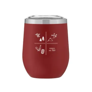 Stemless Stainless Steel Powder Coated Wine Cup Sonoma County Squares