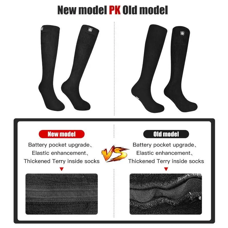 TheWellBeingHeated Socks Winter Warm Electric Heated Skiing Socks with Battery Sports Heaters Thermal Sock