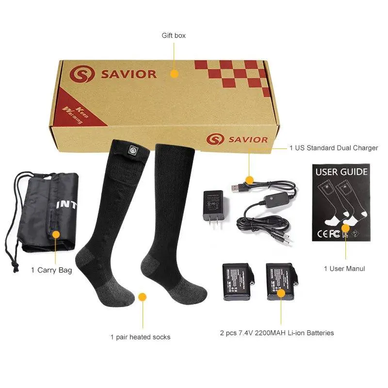 TheWellBeingHeated Socks Winter Warm Electric Heated Skiing Socks with Battery Sports Heaters Thermal Sock