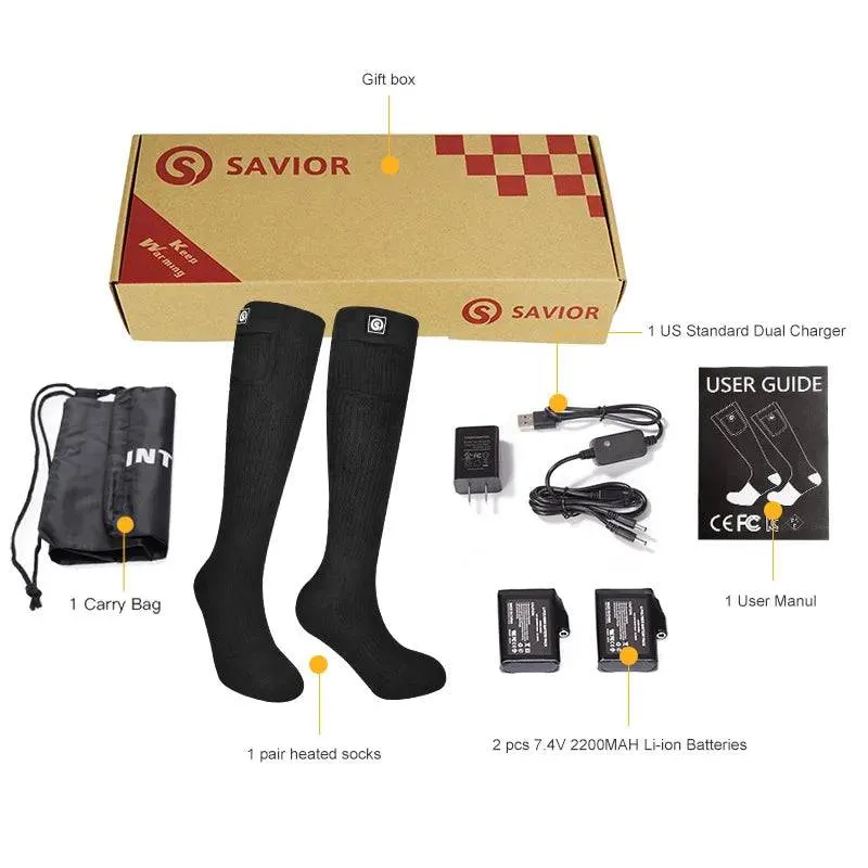 TheWellBeingHeated Socks Winter Warm Electric Heated Skiing Socks with Battery Sports Heaters Thermal Sock