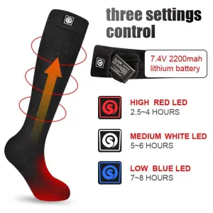 TheWellBeingHeated Socks Winter Warm Electric Heated Skiing Socks with Battery Sports Heaters Thermal Sock