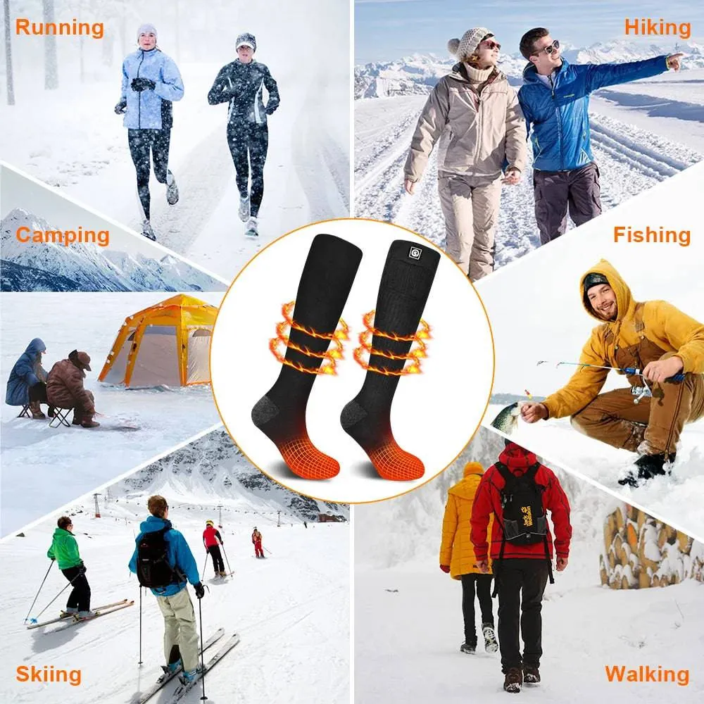 TheWellBeingHeated Socks Winter Warm Electric Heated Skiing Socks with Battery Sports Heaters Thermal Sock