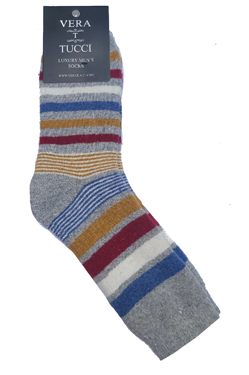 VERA TUCCI STRIPE PATTERN MEN'S THERMAL WINTER SOCKS RMD2305-89-03 NEW FOR AW23!