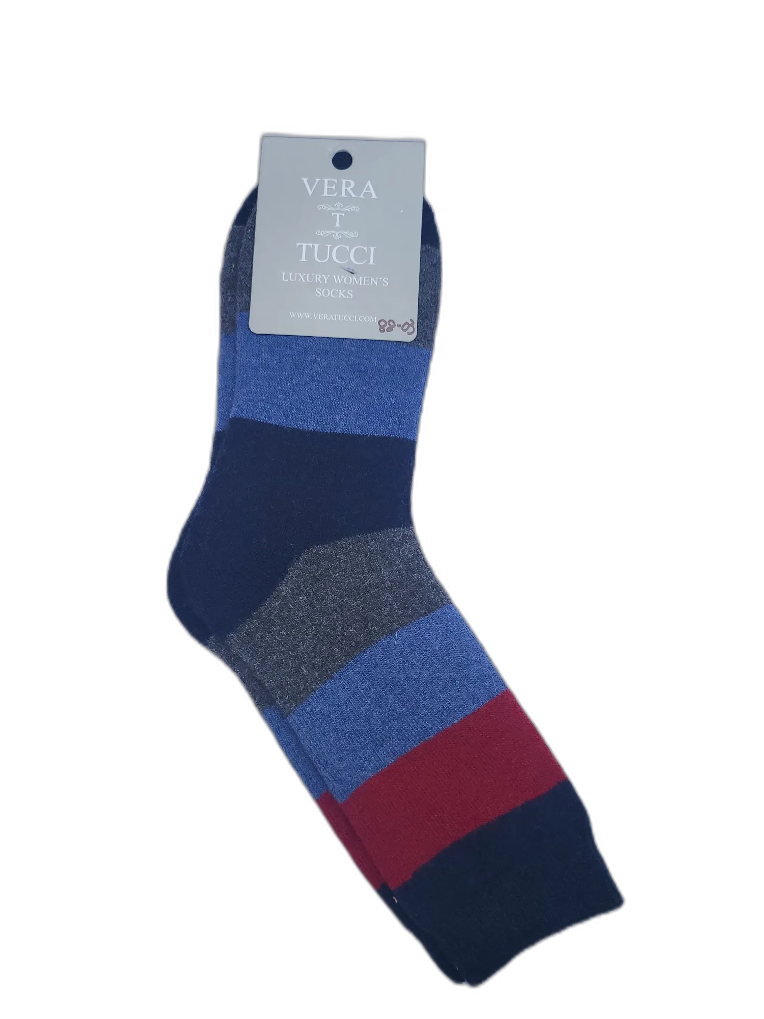 VERA TUCCI STRIPE PATTERN WOMEN'S THERMAL WINTER SOCKS RMD2305-88-03 NEW FOR AW23!
